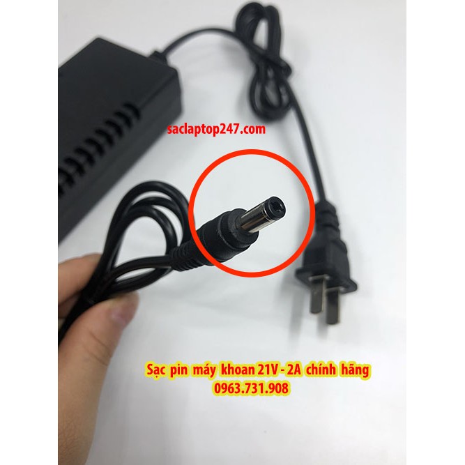 Sạc pin máy khoan 21v 2a chính hãng