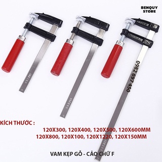 Vam kẹp gỗ - cảo chữ f nhiều kích thước :lư 120x300, 120x400, 120x500, 120x600, 120x800, 120x100, 120x120, 120x150mm.
