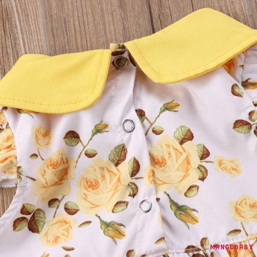 Áo Liền Quần In Hoa Cho Bé Gái