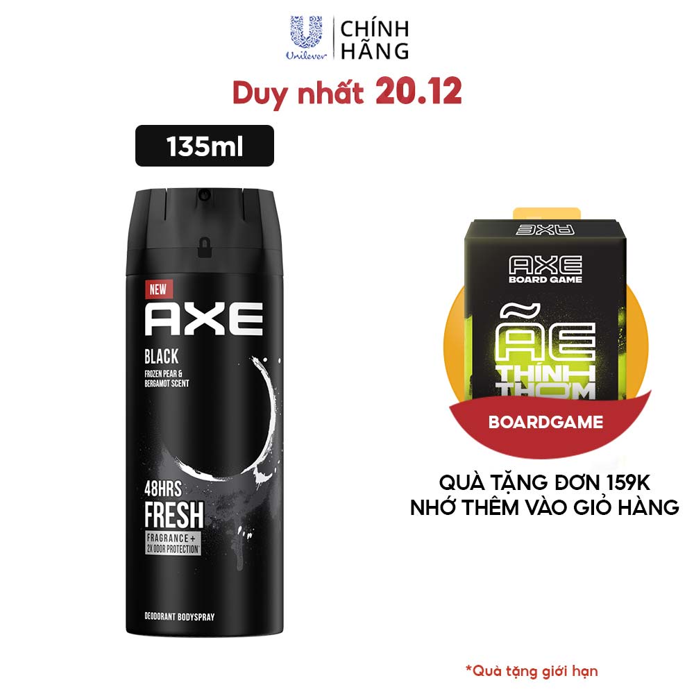 Xịt nước hoa toàn thân dành cho nam AXE Black (135ml)