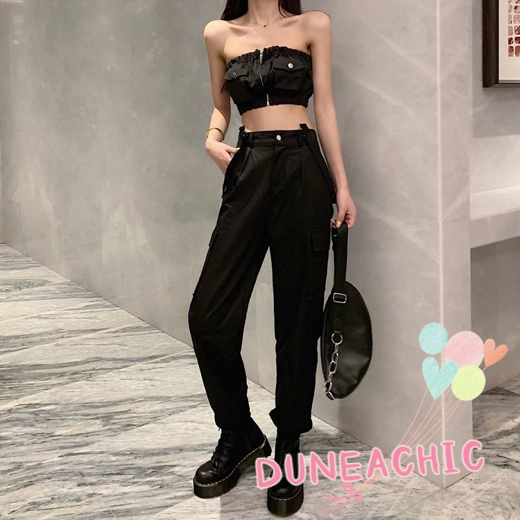 Quần/ Áo/ Áo liền quần DUNEA tùy chọn phong cách hiphop cá tính cho nữ