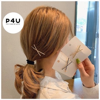 Kẹp tóc Hàn Quốc băng chéo đính hạt lấp lánh siêu dễ thương