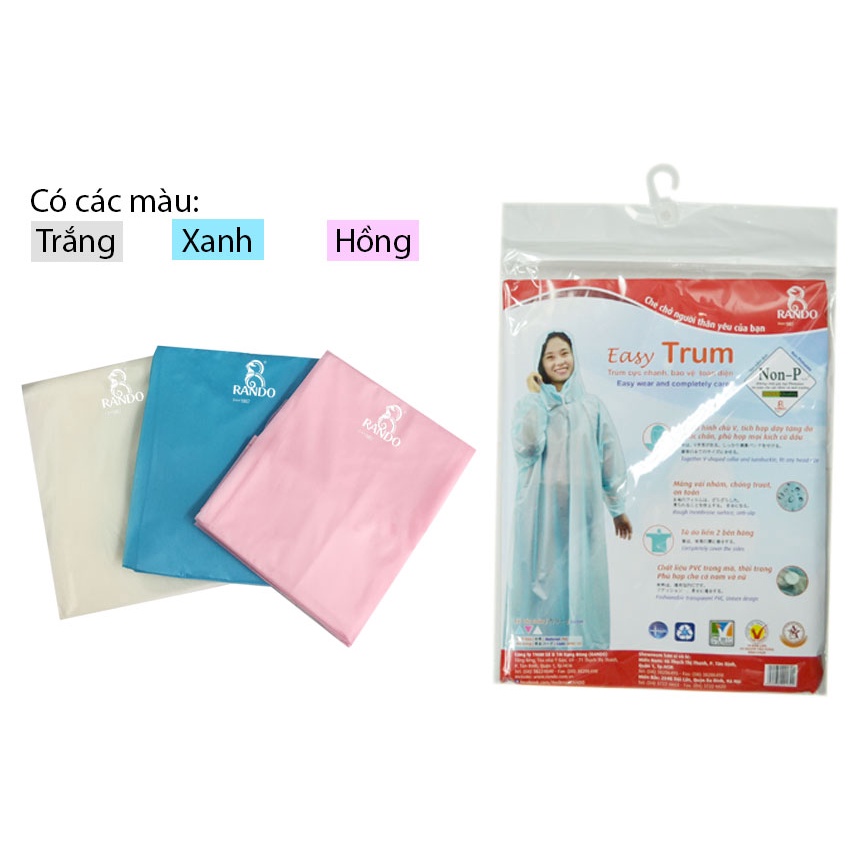 Áo mưa Rando Poncho EasyTrum (APPC10) free size bảo vệ toàn diện che chở cho người thân yêu của bạn