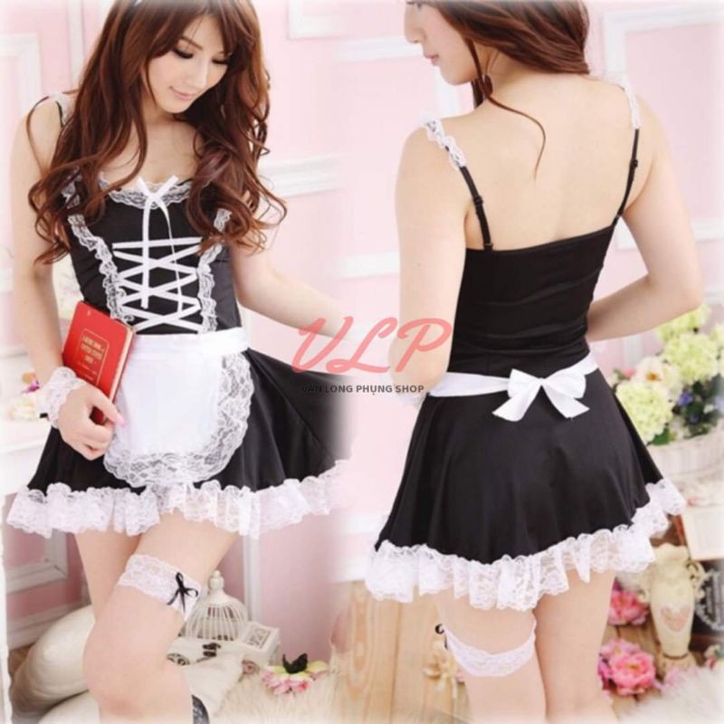(BIGSIZE - Có tất/vớ) Bộ Ngủ Cosplay Hầu Gái (DN14) - 90kg [EvaBoutique] | BigBuy360 - bigbuy360.vn