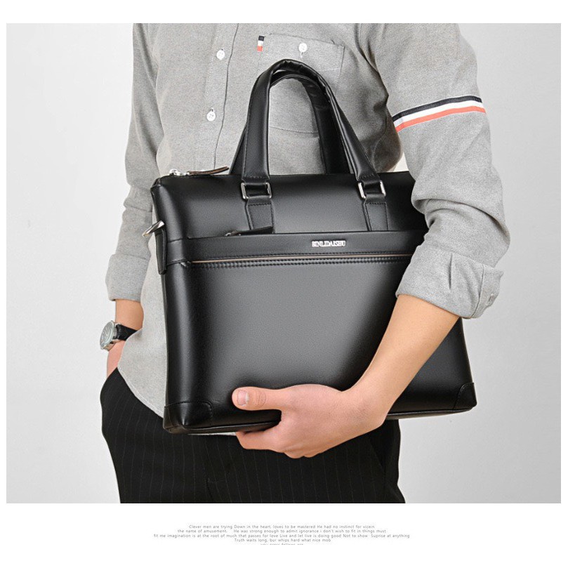 túi máy tính xách tay cho nữ Túi xách cặp da đựng laptop da bò công sở T03 - KT: 38x28x6cm (Nâu-Đen) | BigBuy360 - bigbuy360.vn