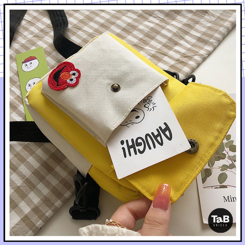 Túi vải nữ đeo chéo mini hoạt hình Sesame - TAB UNISEX