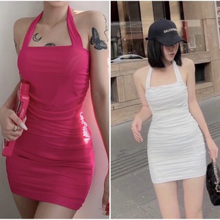 [ Có Video + Ảnh Thật ]Đầm Body Dáng Ôm Cổ Yếm Sexy.