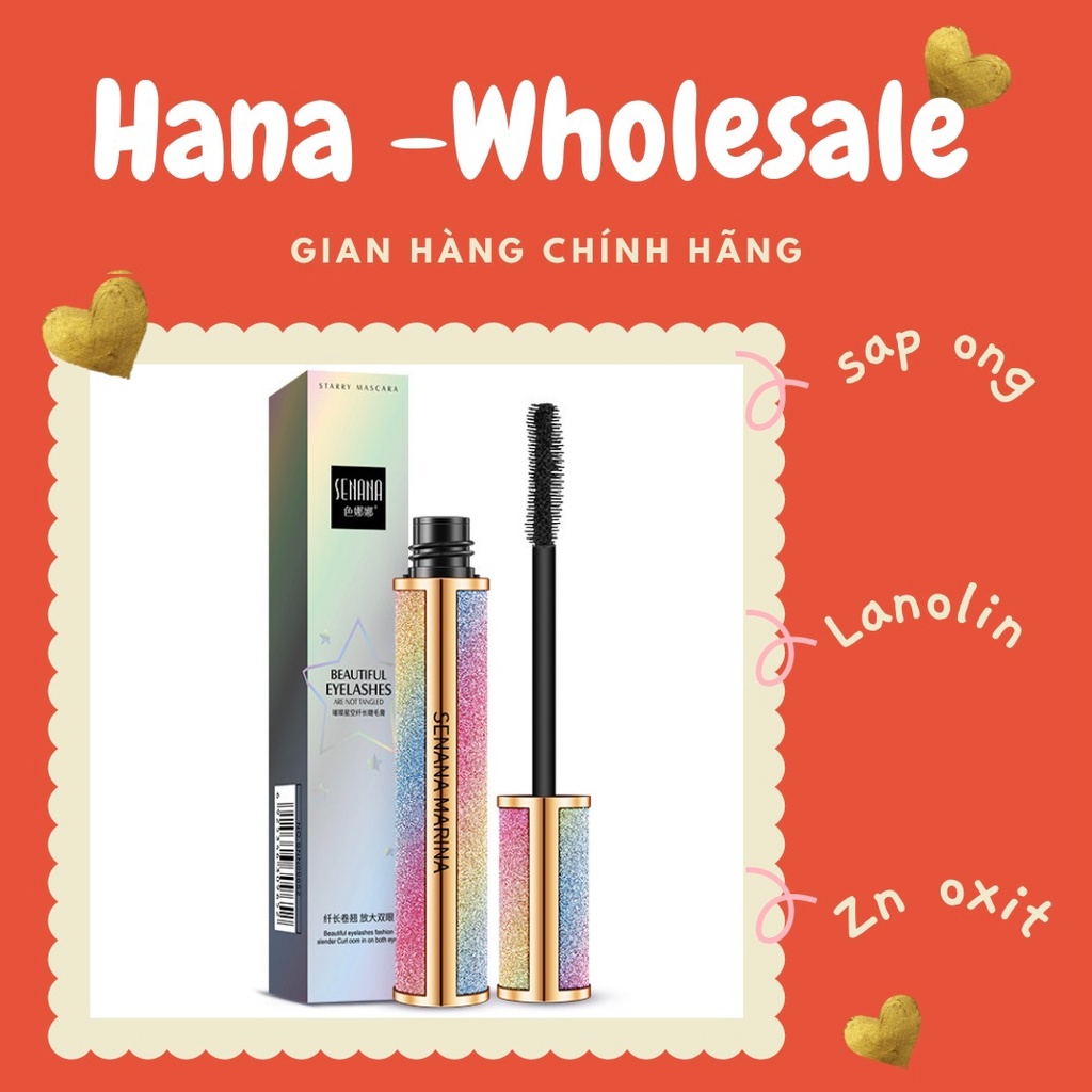 Mascara 4D lấp lánh Senana 8g chống thấm nước, làm dày và dài mi