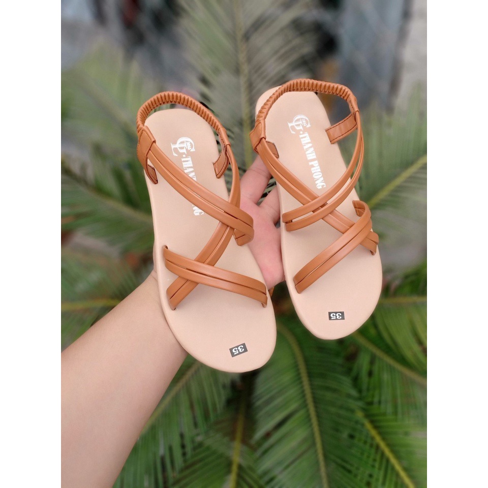 GIÀY SANDAL NỮ ĐẾ BỆT 2 DÂY CHÉO CÓ SIZE LỚN 42