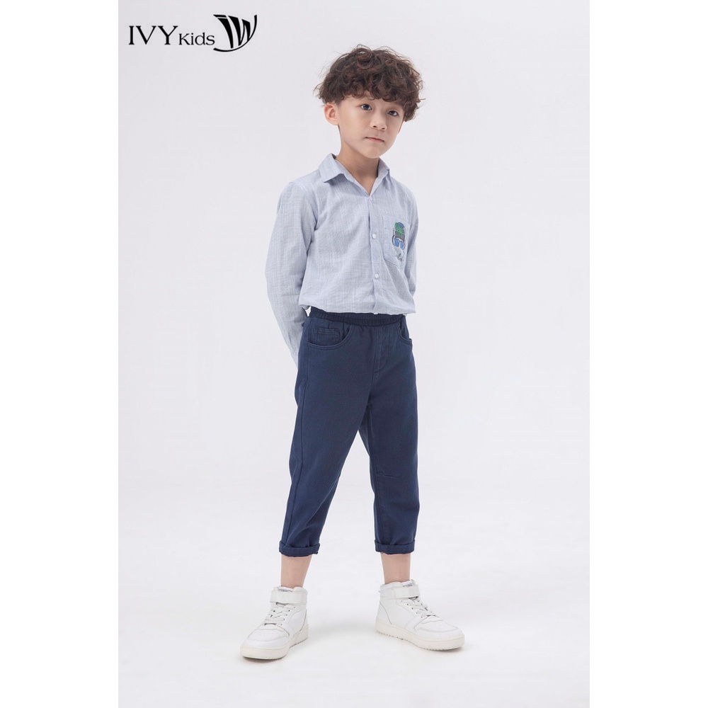 Áo sơ mi cổ đức bé trai IVY moda MS 17K1011