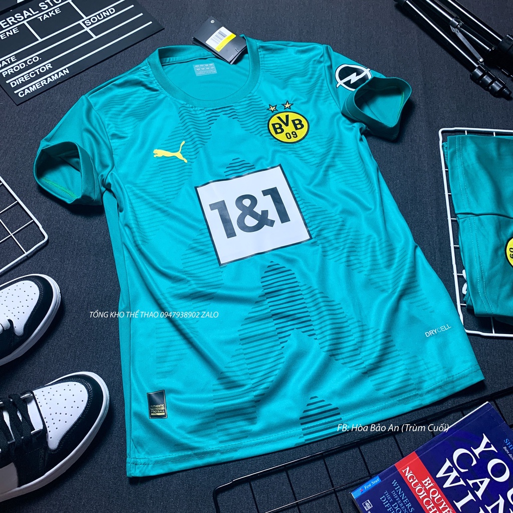 Quần áo bóng đá, đồ đá banh CLB Dotmund 2023 màu Xanh Sân Khách - Vải thun lạnh cao cấp
