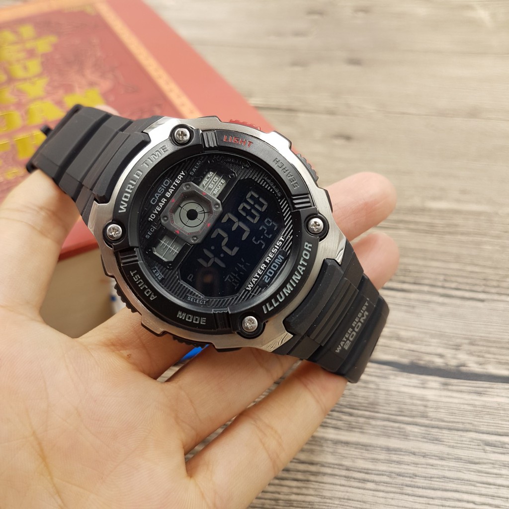 Đồng hồ Nam Casio WorldTime AE-2000W-1BVDF dây nhựa