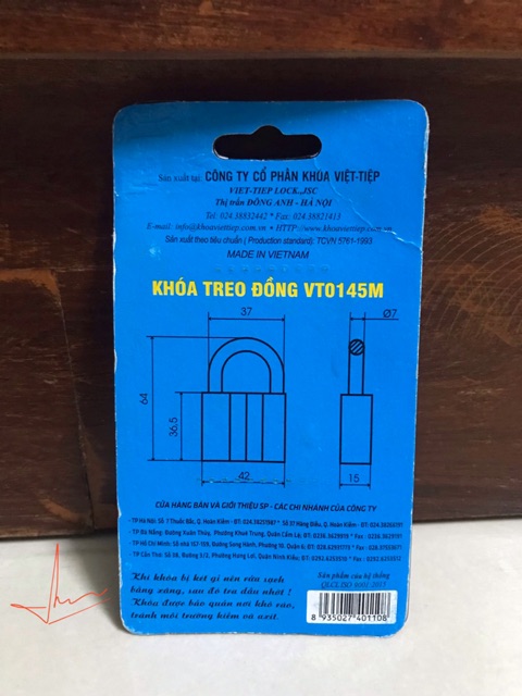 [chính hãng] Khoá đồng - khoá bằng chìa Việt Tiệp