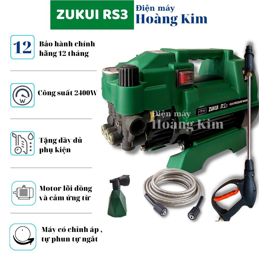 Máy rửa xe gia đình công suất mạnh 2400W may rua xe mi ni áp lực cao dễ dàng sử dụng ống bơm nước 15m vòi bơm áp lực cao