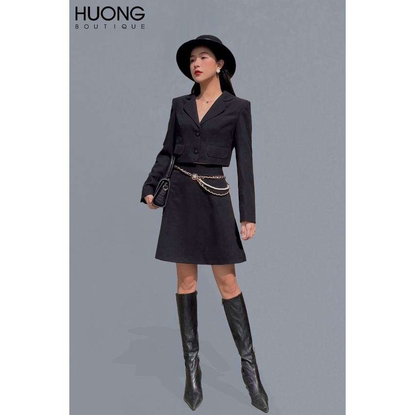 Set áo vest little black suit và chân váy chữ A HUONG BOUTIQUE HBVEST120