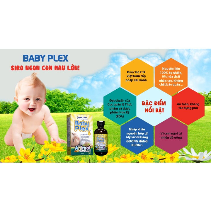 Vitamin Tổng Hợp Cho Bé Nature's Plus Baby Plex Giúp Bé Ăn Ngon & Phát Triển Toàn Diện (Chai 60ml)