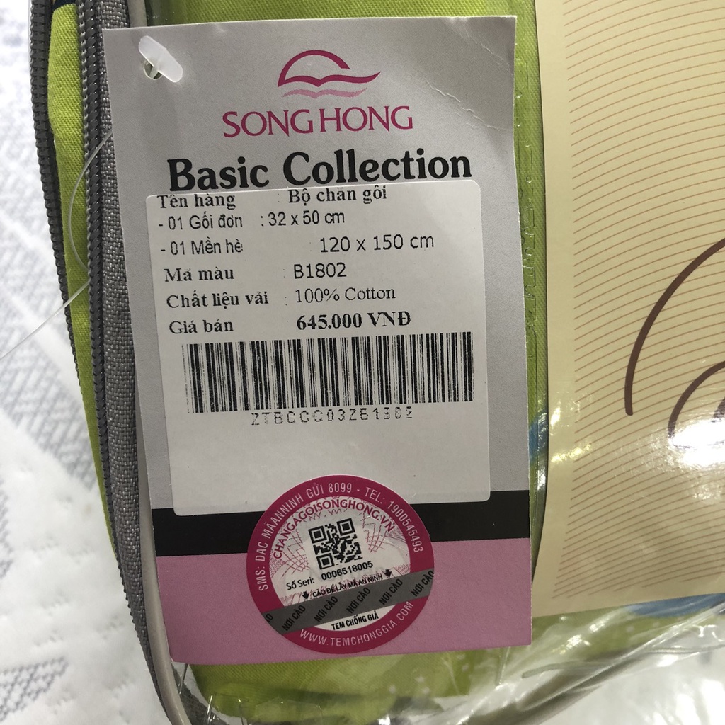 Bộ chăn gối cho bé chất cotton Sông Hồng
