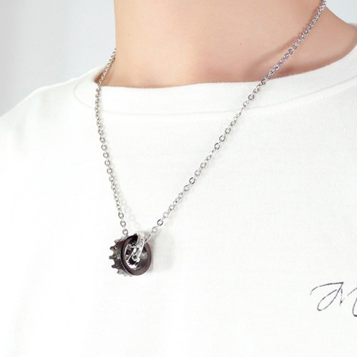 Bộ 2 Dây Chuyền Cặp Đôi Titan Ko Đen TT 2491