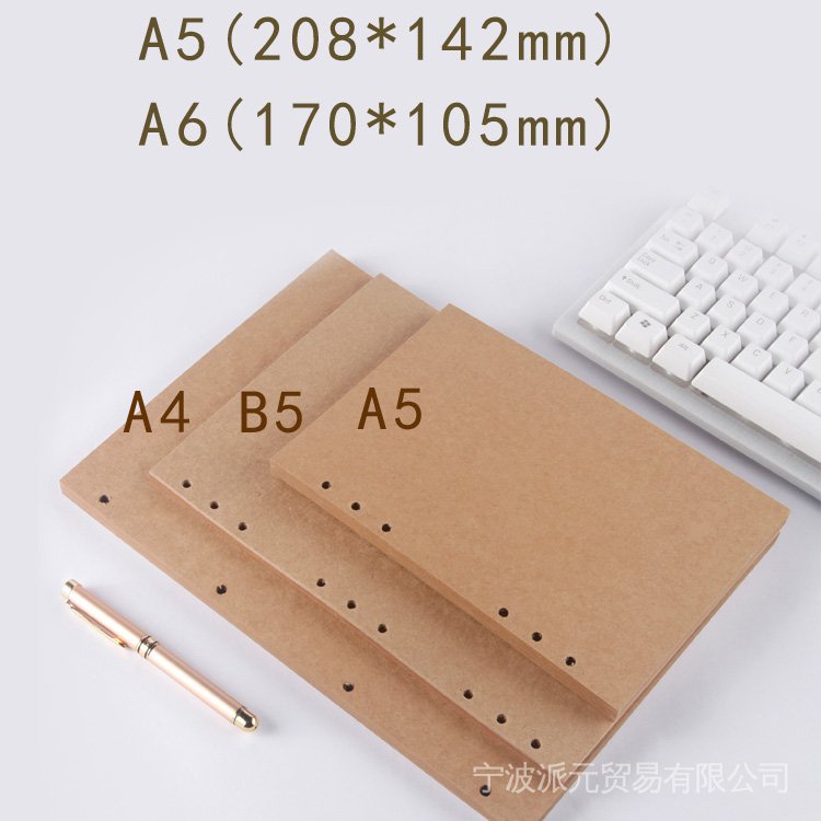 Album Ảnh Giấy Kraft 4 Lỗ Khổ A4 B5 6 Lỗ A5 Phong Cách Retro