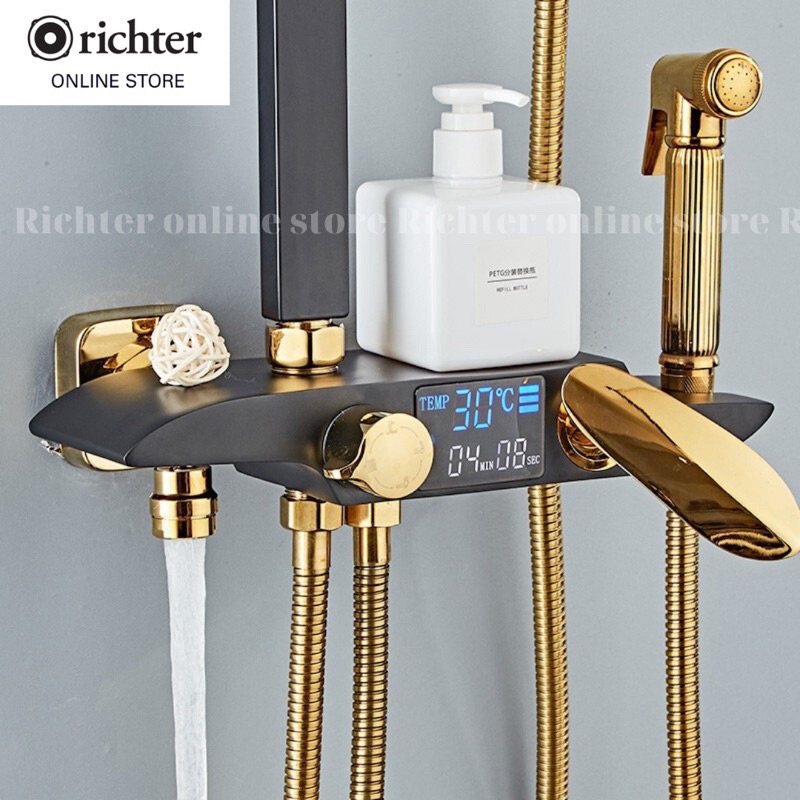 Sen Cây Tắm Điều Chỉnh Nhiệt Độ Nhà Tắm Richter Store Than Đồng Kết Hợp Inox 304 Phun Sơn Tĩnh Điện Cao Cấp