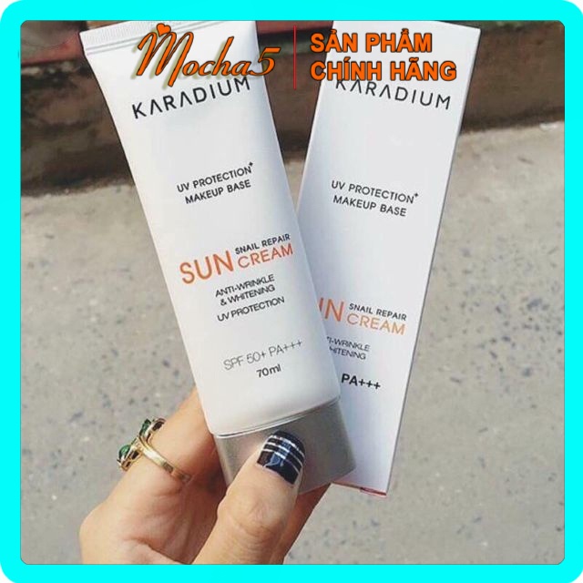 KCN kem chống nắng KARADIUM Sun Snail Repair Suncream Spf50+ PA+++ lên tông hoàn hảo