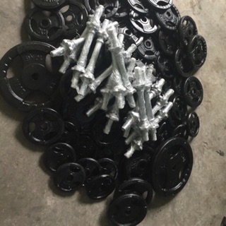 Combo 50kg tạ,1 đòn 1m5 và 2 thanh đòn 35cm