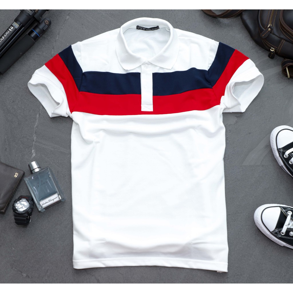 Áo thun có cổ nam TONIKIM thiết kế ngắn tay, cổ bẻ, phối màu, vải thun coton thoáng mát, đủ size P4 | BigBuy360 - bigbuy360.vn