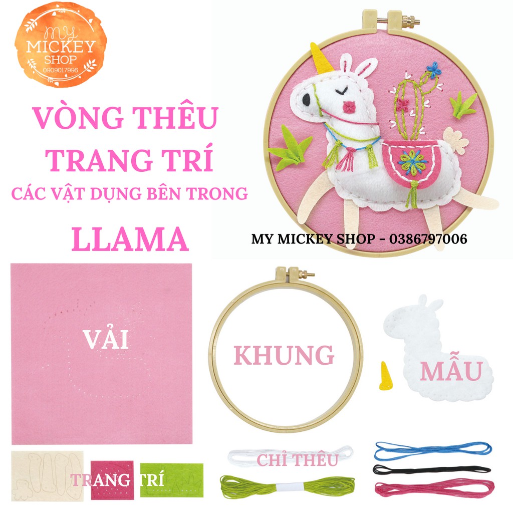 Đồ chơi làm khung vòng thêu trang trí thú bông handmade thủ công cho bé từ 5 6 7 tuổi chính hãng Avenir My Mickey Shop