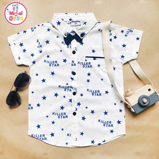Áo sơ mi bé trai áo sơ mi cho bé trai 1 tuổi - 6 tuổi họa tiết ngôi sao cổ nơ cực sang - Misolkids by huong274