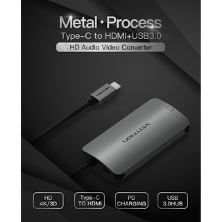 CÁP CHUYỂN ĐỔI TYPE-C SANG TYPE-C/HDMI 4K/USB 3.0 VENTION CGIHA