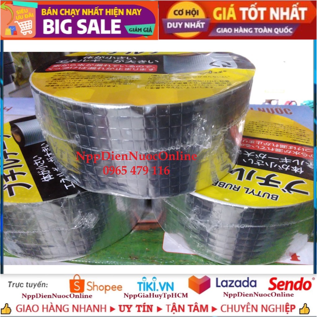 5M( dài 5M x rộng 5cm)Băng Keo Chống Dột Mái Tôn, Chống Thấm Nước Trần Nhà Nhật Bản 5cm Giá Rẻ Npp.