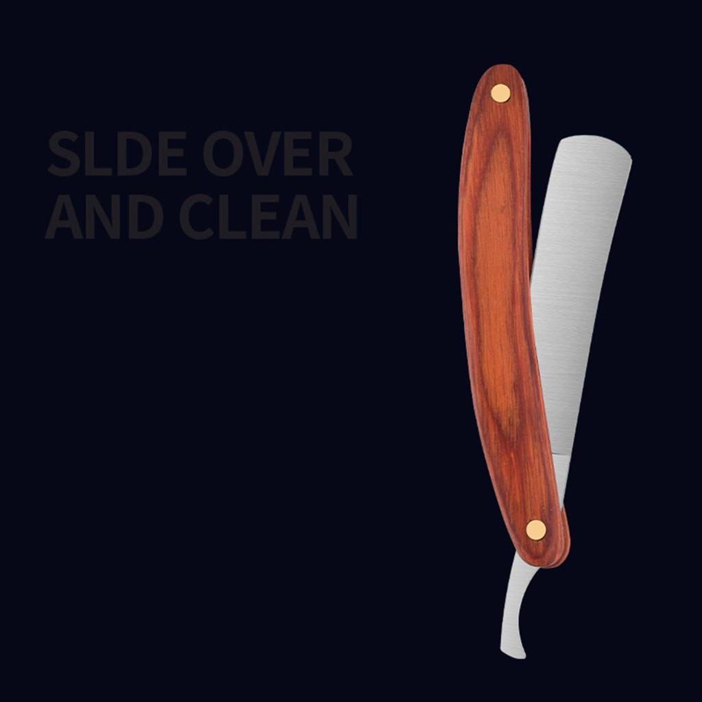 Natural Wood Shaving Razor Straight Razor Carbon Steel For Men Straight Razor