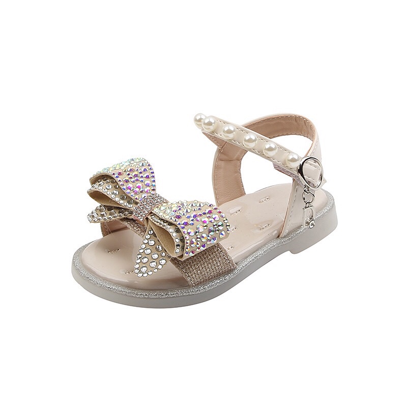 Sandal bé gái hoạ tiết nơ đính hạt cho bé FA68