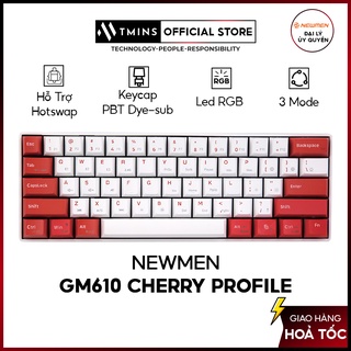 Bàn phím cơ không dây Newmen GM610 cherry profile 61 phím hotswap outemu switch