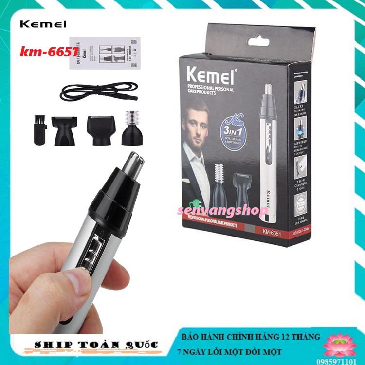 máy cạo râu kemei km - 6651 motơ gấp 5 lần km- 730 với 3 trong 1 đa năng tiện dụng