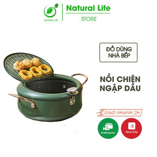 Nồi Chiên Ngập Dầu Mini SSGP Cao Cấp Có Nhiệt Kế Tránh Bắn Dầu Mỡ