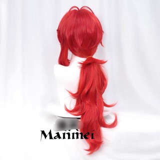 Tóc giả cosplay Diluc Genshin impact
