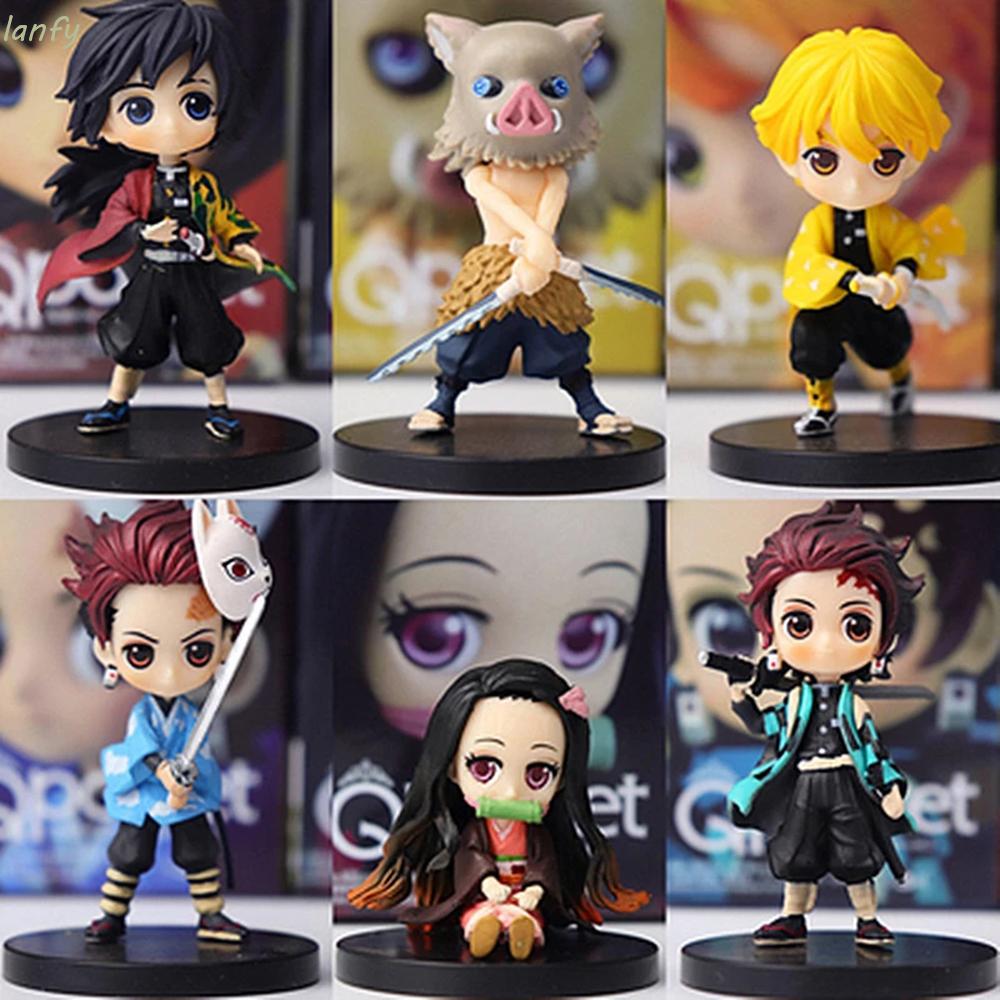 Set 6 mô hình nhân vật Anime Demon Slayer để bàn trang trí không gian