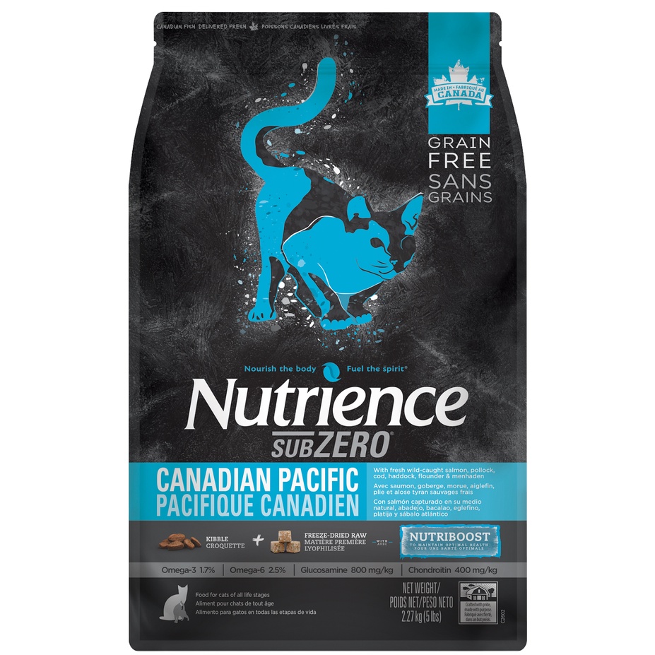 BAO 5KG HẠT CHO MÈO NUTRIENCE SUBZERO CAT VỊ CÁ BIỂN - HẠT CHO MÈO CAO CẤP