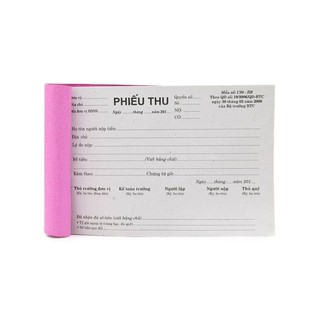 Phiếu thu 2 liên. Do VPP Hiếu Cường cung cấp