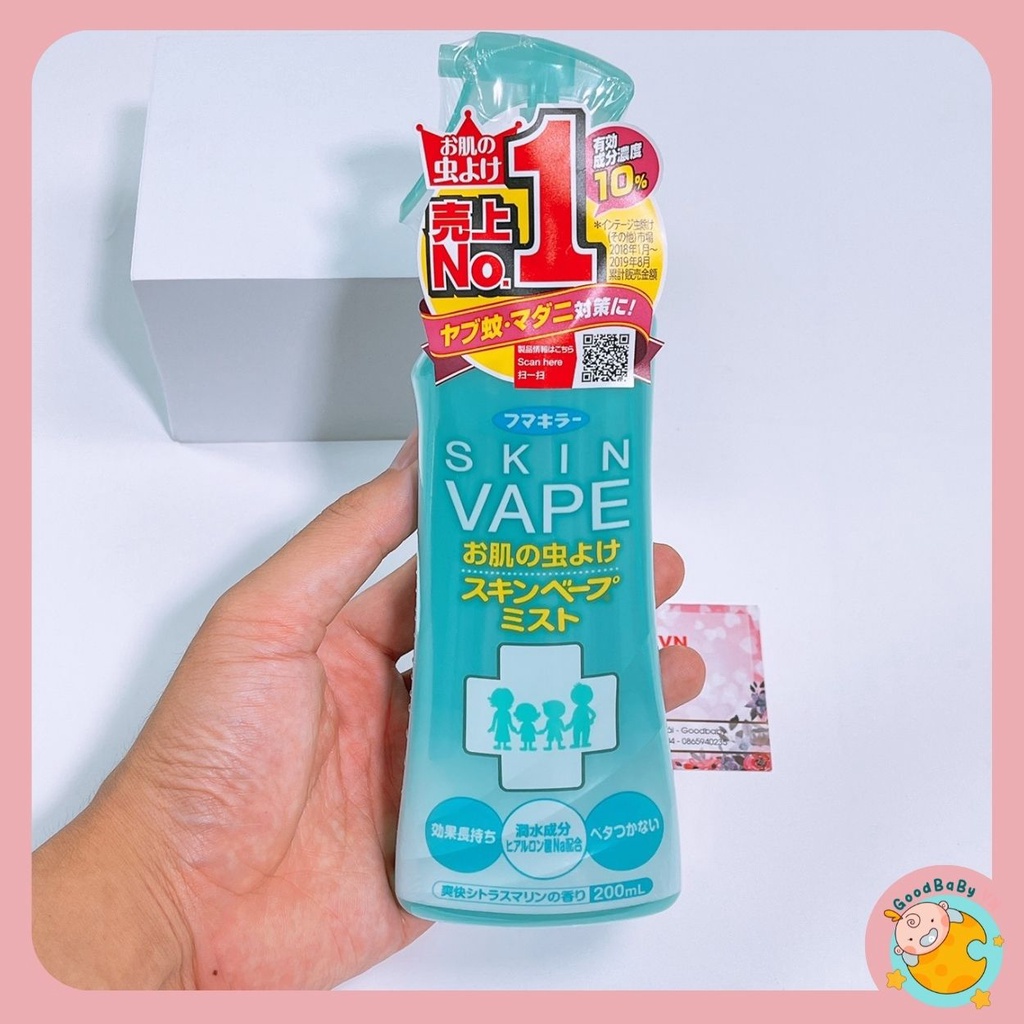 Xịt đuổi muỗi và côn trùng Nhật Bản 200ml cho bé suốt 8h Goodbabyvn