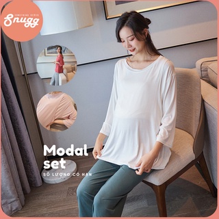 Bộ đồ bầu cho con bú Modal dáng dài 2in1 chính hãng Dandelion-Snugg