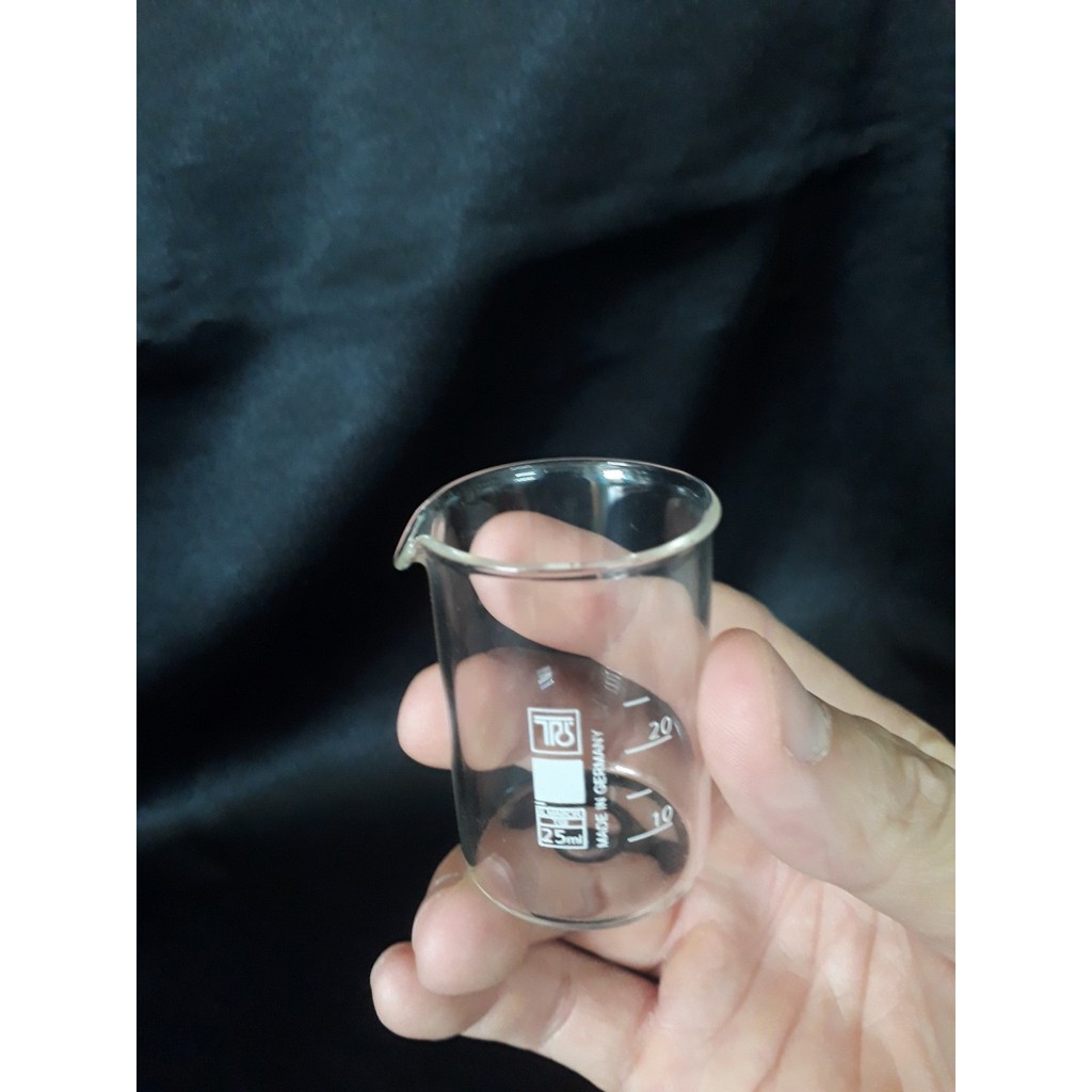 Cốc đốt 25ml đun làm son môi, mỹ phẩm, dược liệu tiêu chuẩn EU TGI Germany | TGI beaker glass