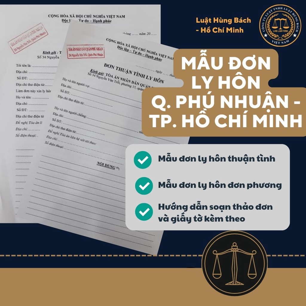 Mẫu đơn ly hôn quận Phú Nhuận, Thành phố Hồ Chí Minh