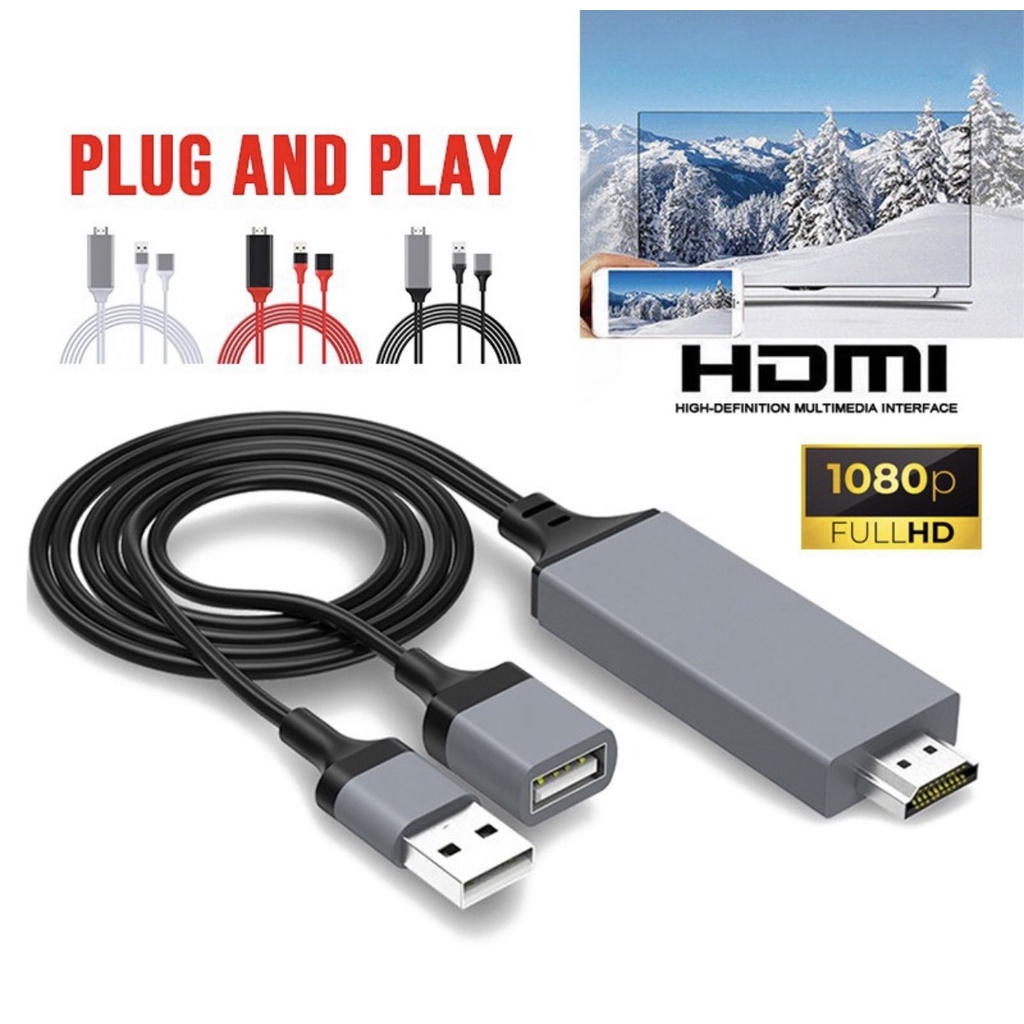 Cáp Chuyển từ điện thoại 3 trong 1 sang màn hình cổng Hdmi