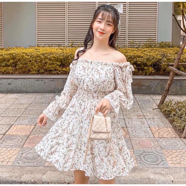 ĐẦM VOAN HOA BẸT VAI (KÈM HÌNH THẬT)
