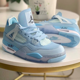 Giày thể thao air Jordan 4 xanh dương, Giày JD4 xanh ngọc cực chất 2021 nam nữ Full Box Bill