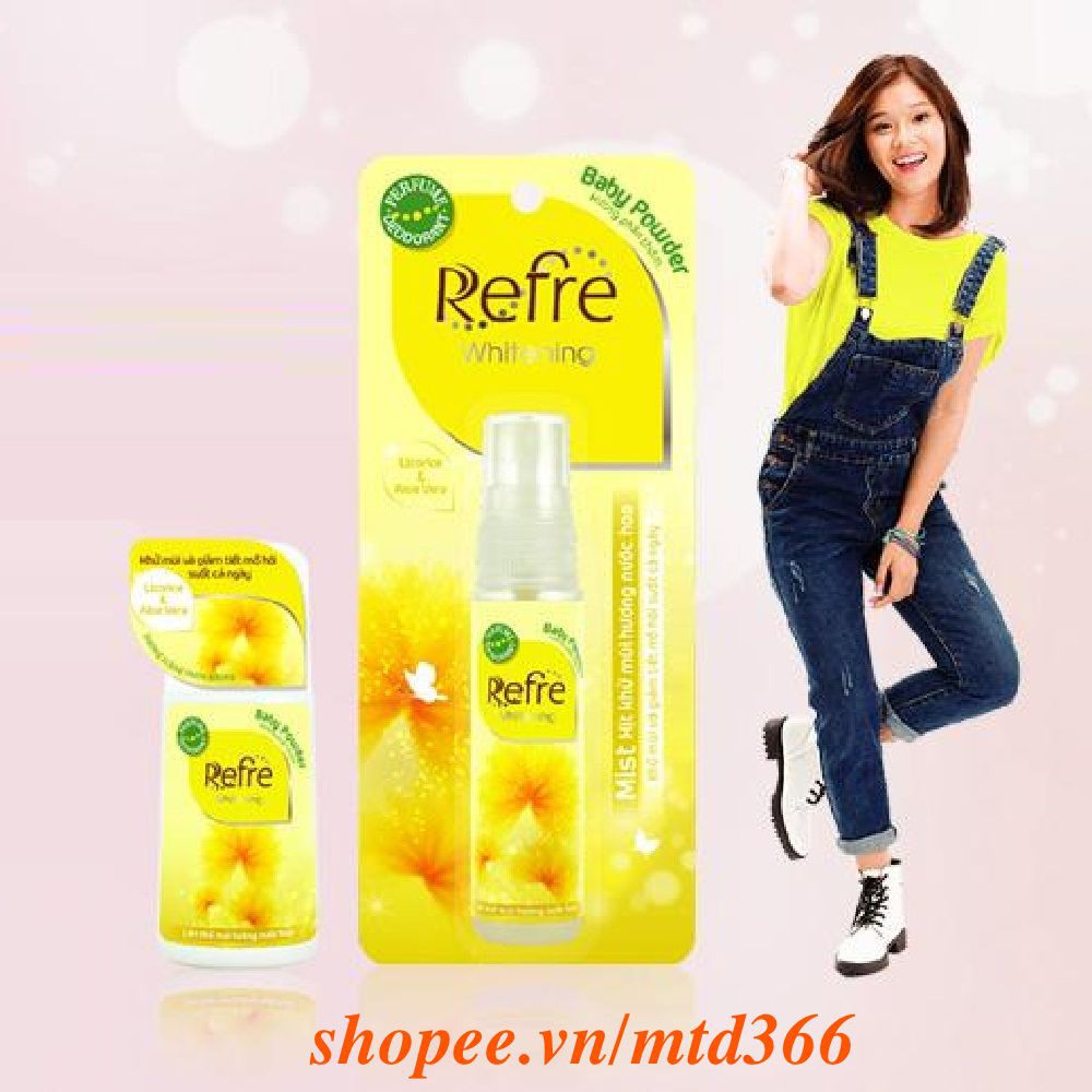 Xịt Khử Mùi Refre 30ml Dưỡng Trắng Hương Nước Hoa Thuần Khiết Phấn Thơm.