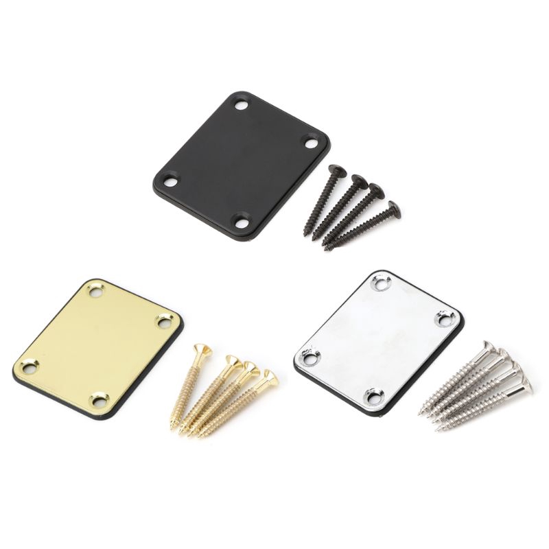 yoodada Electric Guitar Neck Plate Fix Tele Guitar Neck Joint Board 4 Screws Guitar Accessories