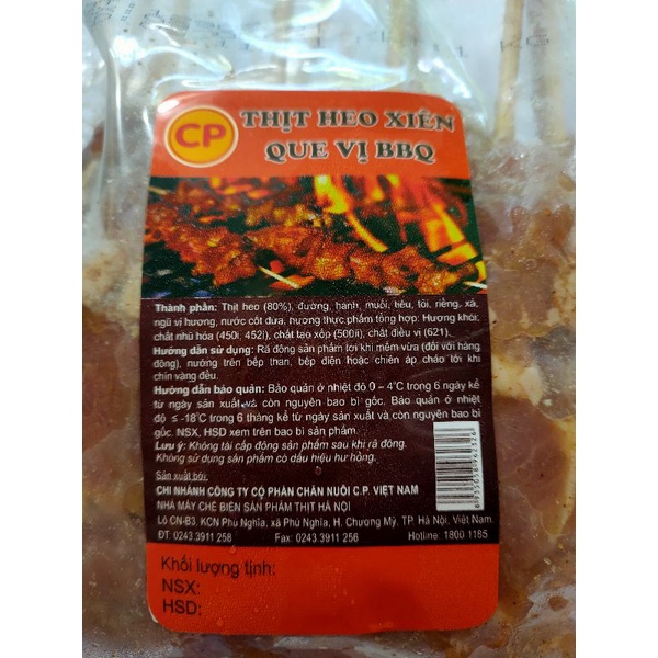 Thịt heo xiên que vị BBQ 1kg- hàng chất lượng nhà máy Chế biến sản phẩm thịt Hà Nội | BigBuy360 - bigbuy360.vn